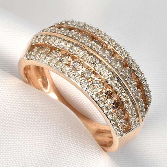 Stylish Champagne Diamond Band Ring