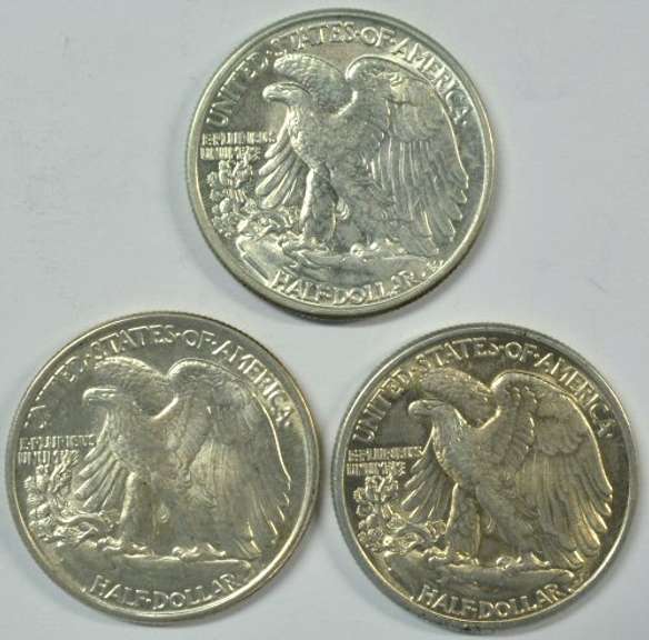 Choice BU 1942, 1943, & 1945 Walking Liberty Halves