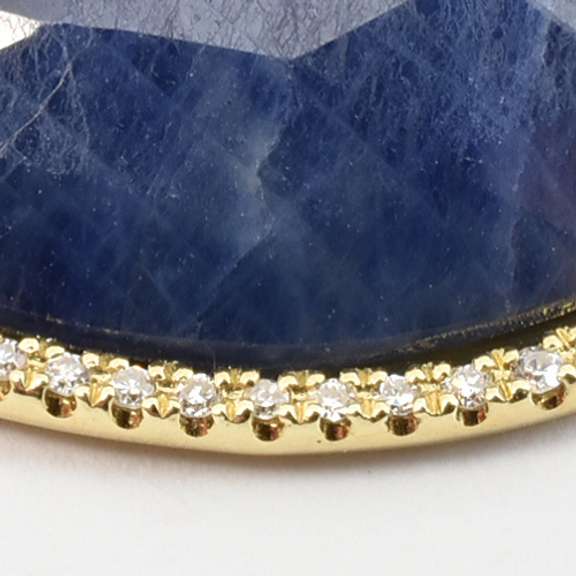 Pretty Sapphire & Diamond Pendant in 14K YG