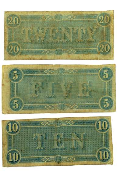 $ 5 $ 10 & $20 1864 CSA Notes