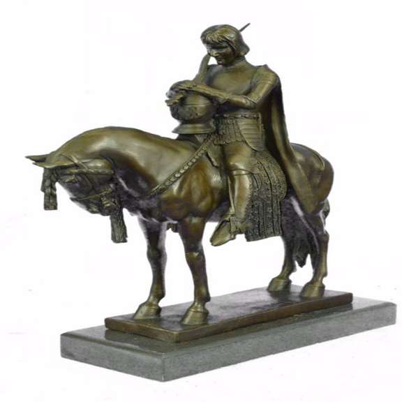 King Arthur on Horse with His Sword Bronze Sculpture