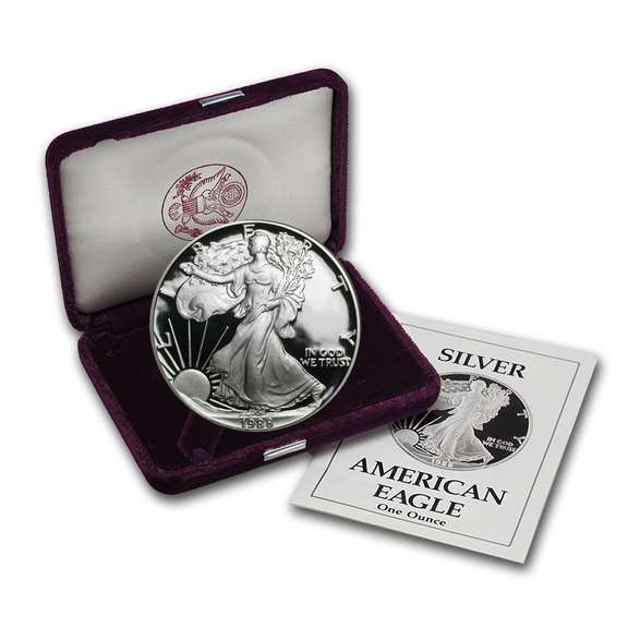 1988 Proof Silver Eagle, OGP