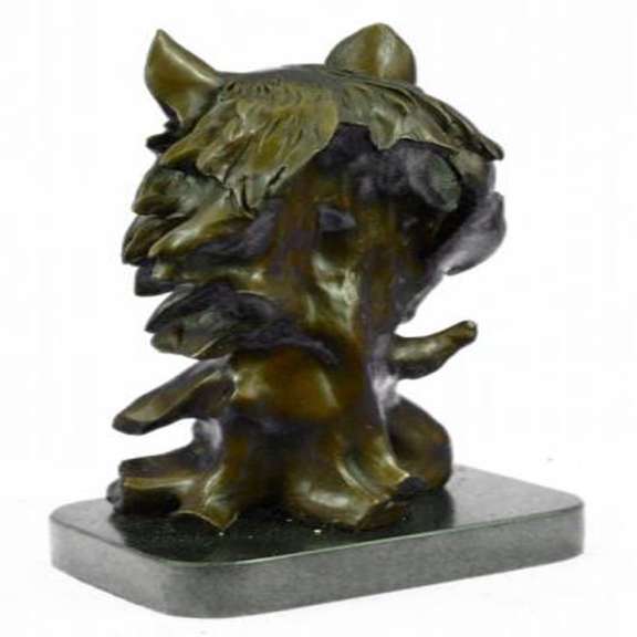 Wild Wolf Bronze Bust Sculpture