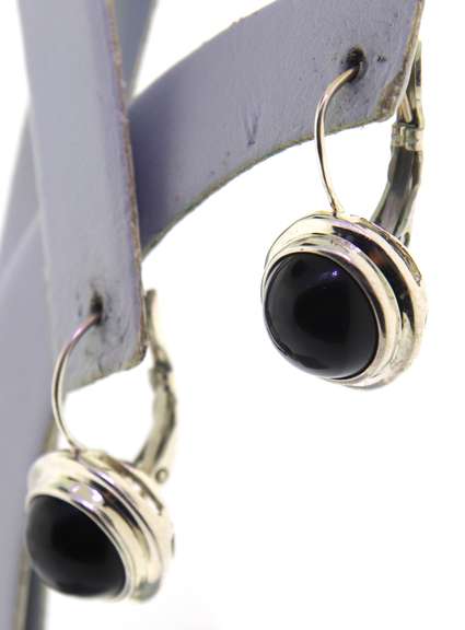 Vintage Sterling Silver Color Stone Earrings