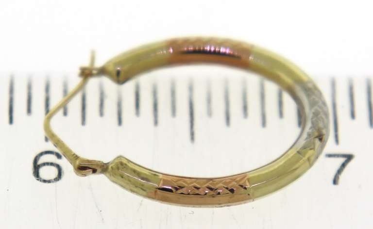 Popular Oval Diamond Cut Hoop Earrings