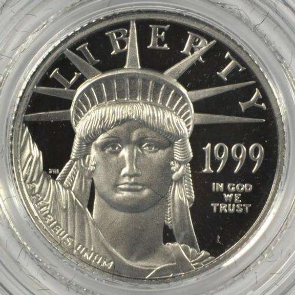 Great 1999-W Pure Platinum Proof $10 Eagle. Box/COA