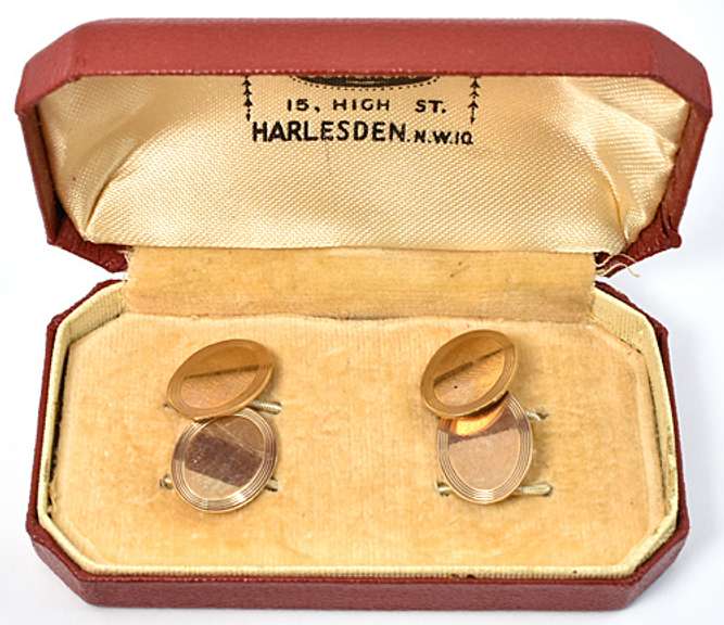 Vintage Oval Gold Cufflinks