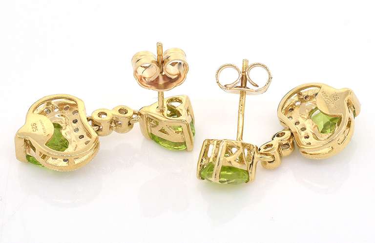 Enamoring Peridot & Topaz Dangle Earrings in Sterling Silver