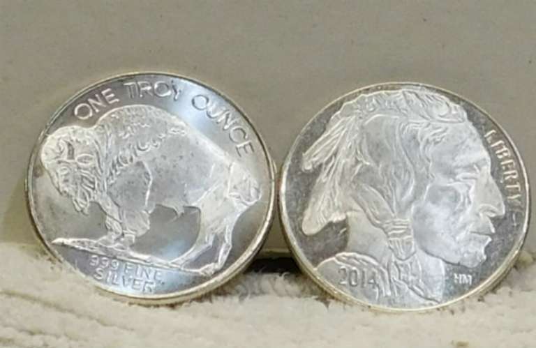 1 oz Sil Round Unc Indian/Buffalo
