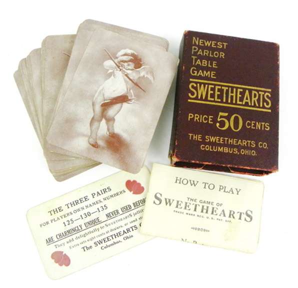Antique Parlor Card Game of Sweethearts