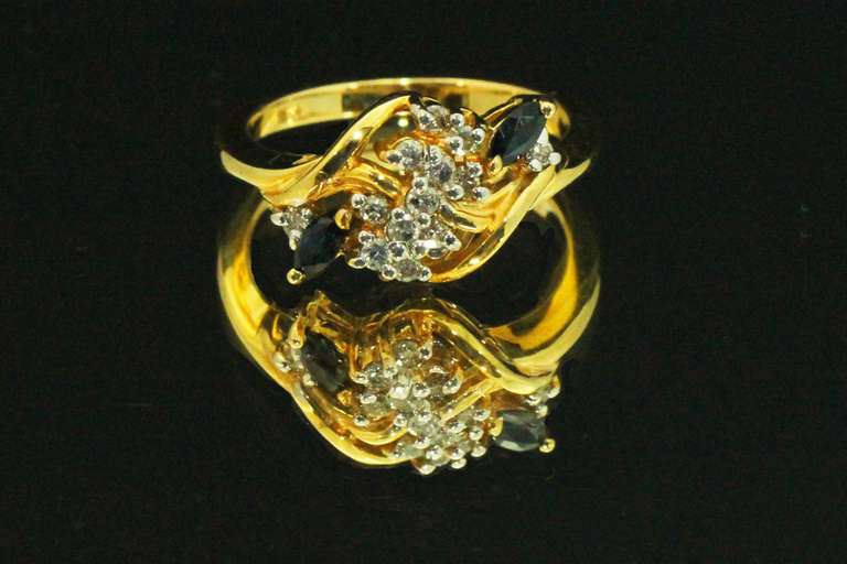 Luxurious Sapphire & Diamond Ring in 14k