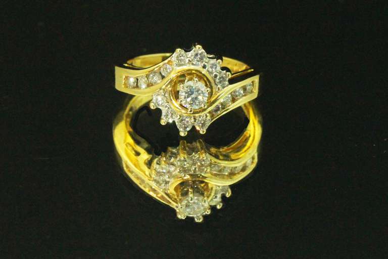 Sparkling Diamond Cocktail Ring in 14k