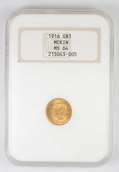MS64 1916 McKinley Birthplace Memorial Commemorative Gold Dollar NGC