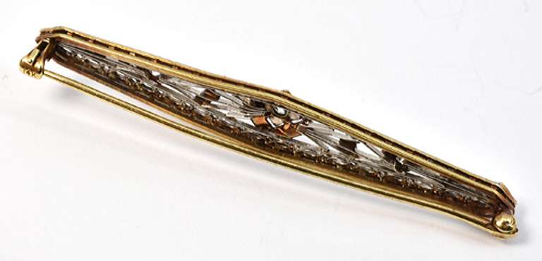 Platinum & Dia. Filigree Vintage Brooxh