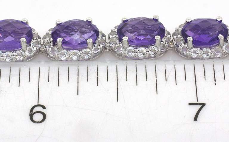 Dazzling Amethyst & Topaz Bracelet in Sterling Silver