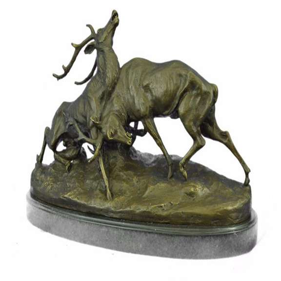 Mountain Deer Caribou Bronze Sculpture