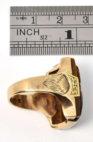 Vintage Man's Carved Tiger's Eye Ring