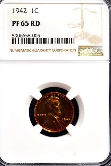 1942 1 C Proof 65R NGC