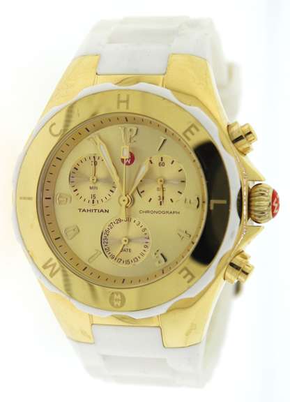 Michele White Tahitian Jelly Bean Watch