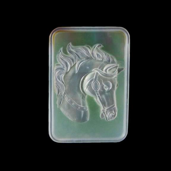 Cameo style 26mm Mother of Pearl over Amazonite