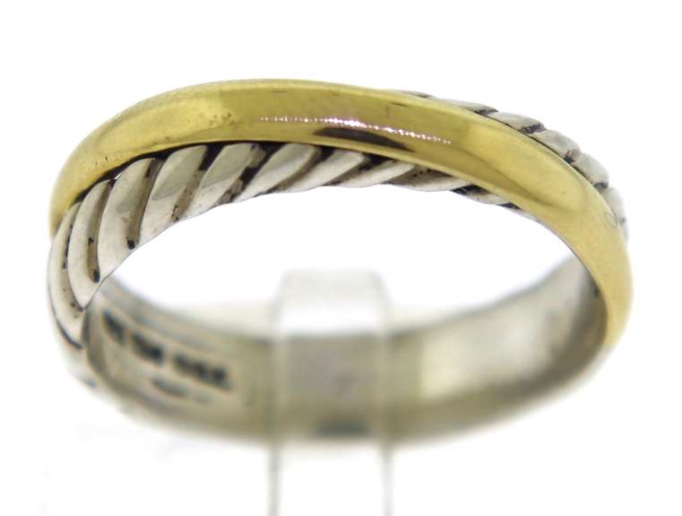Trendy 18kt YG & Silver David Yurman Crossover Ring