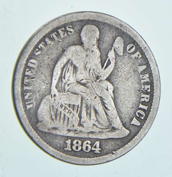 1864-S Seated Liberty Dime