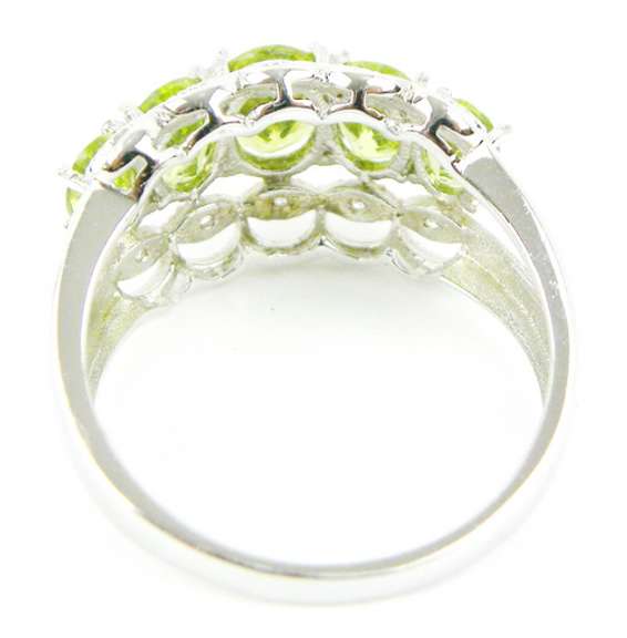 Stellar Sterling Peridot Ring, Size 11.5