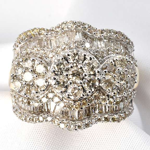 Sparkling Bold Gold Diamond Cluster