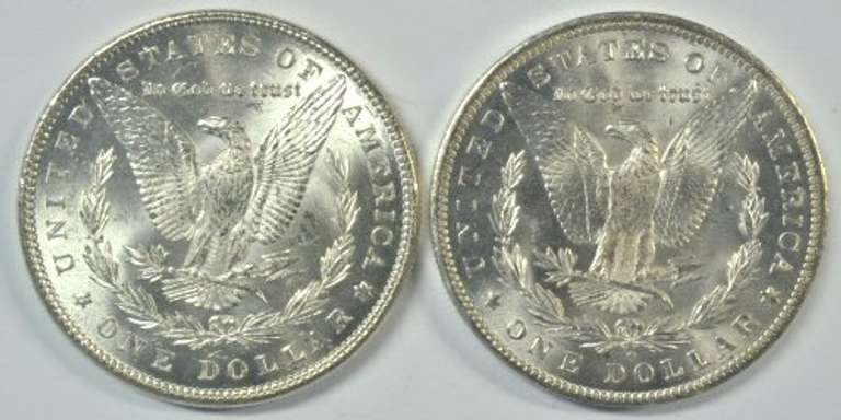 Blazing Choice BU 1885 & 1885-O Morgan Silver Dollars