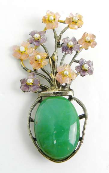 Vintage 1950's Swoboda Gemstone Brooch