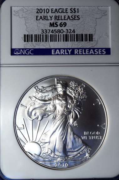 2010 MS69 Silver Eagle, NGC ER