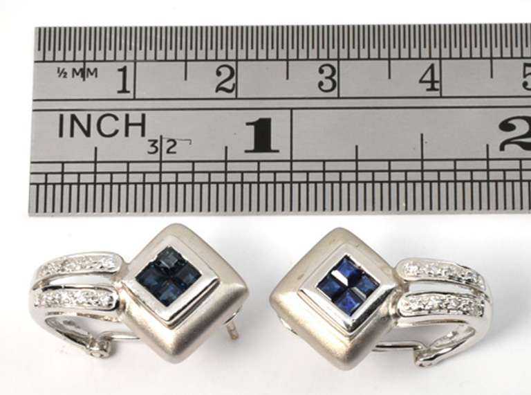 High Fashion WG Sapphire & Diamond Earrings