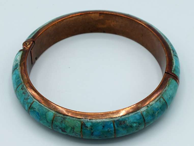 Vintage Cupper and Turquoise Bangel