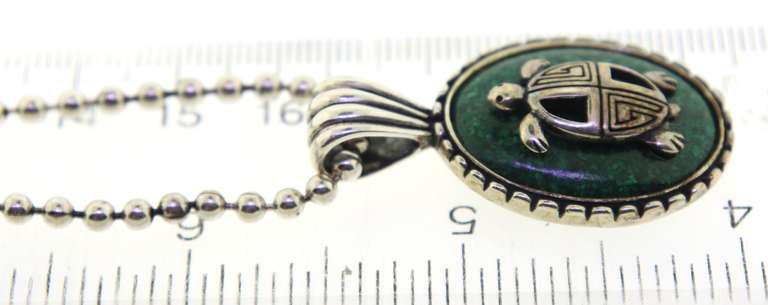 Sterliomg Silver Green Jasper Necklace