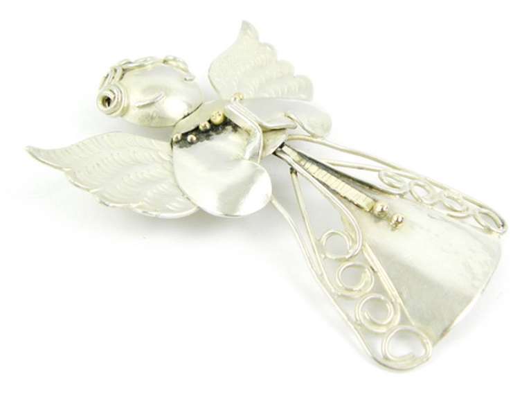 1960's Pettee Large Sterling Angel Pin/Pendant