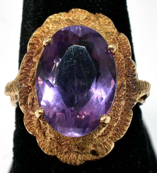 Incredible Amethyst Ring in 14KT Yellow Gold