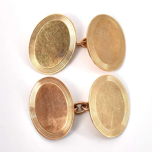 Vintage Oval Gold Cufflinks