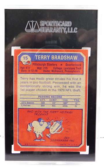 1973 Terry Bradshaw Graded Football Card