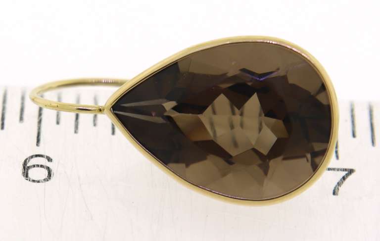 Dazzling 14kt YG Smokey Quartz Earrings