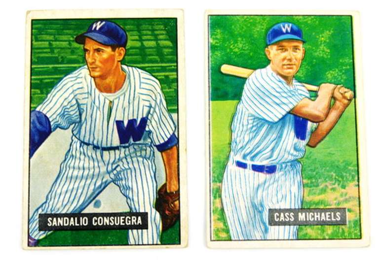 2 Bowman 1951 Washington Senators Baseball Cards