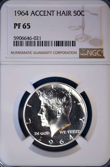 1964 Accent Hair 50c PF65 NGC