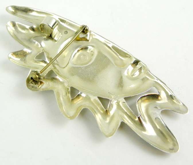 Large Sterling Sun Face Pin/Pendant
