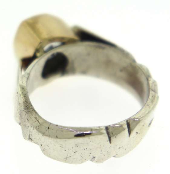 Sterling Silver White Topaz Trillion Ring