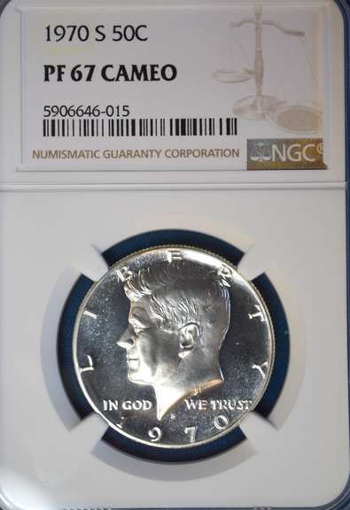 1970 S PF 67 Cameo 50c, NGC