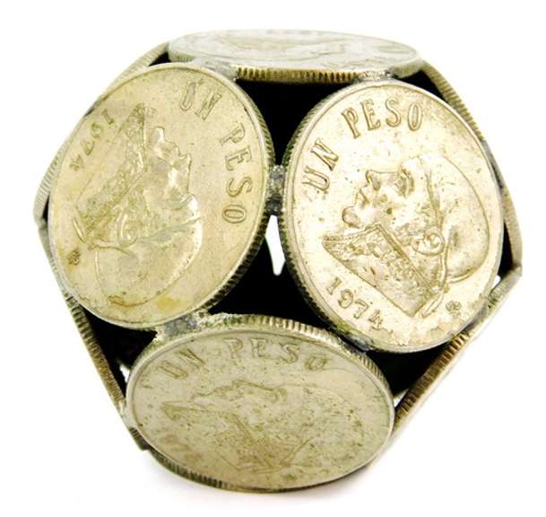 Vintage Mexican 12 Coin Paperweight