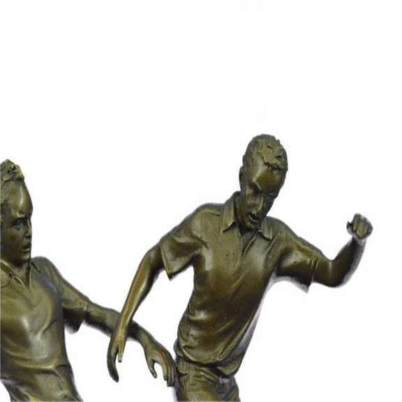 Two Soccer Player Bronze Sculpture