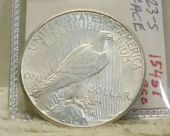 1923-S Peace Dollar almost Uncirculated