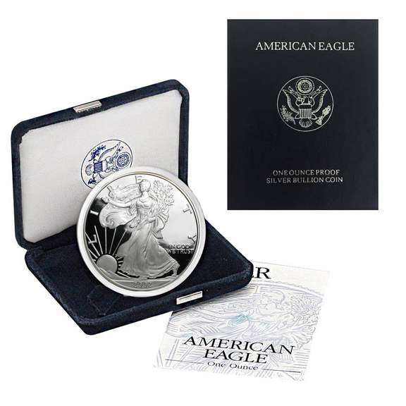 2002 Proof Silver Eagle, OGP