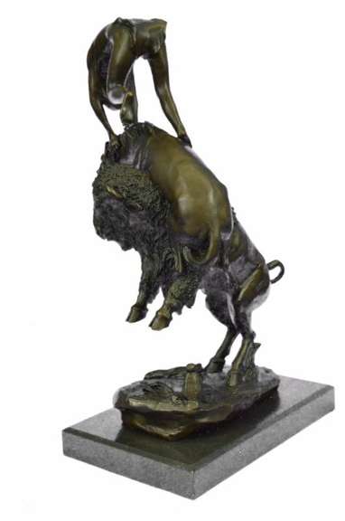 Buffalo and Horse Bronze Sculpture