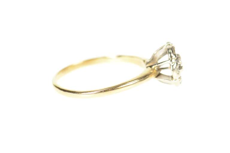 10K Yellow Gold Round Classic Diamond Cluster Statement Ring